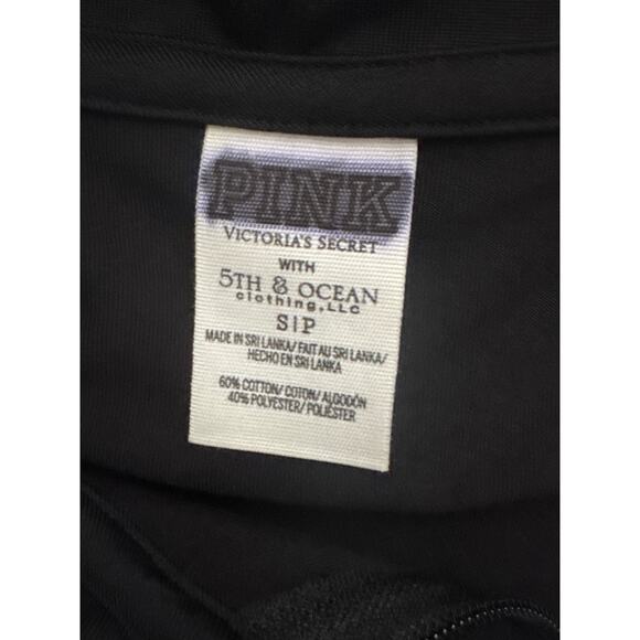 Victoria's Secret Pink Iowa Hawkeyes Quarter Zip Black Pullover Mock Neck Small - Picture 5 of 6